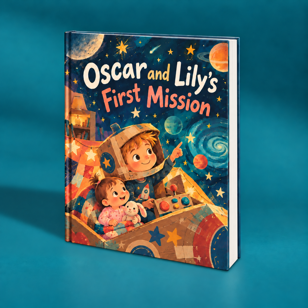 Personalized book mockup about welcoming a new sibling